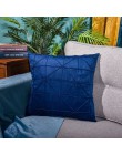 Nowoczesna aksamitna haftowana siatka geometryczna powłoczka na poduszkę domowa sofa dekoracyjna prosta poduszka do rzucania pos