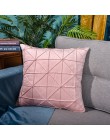 Nowoczesna aksamitna haftowana siatka geometryczna powłoczka na poduszkę domowa sofa dekoracyjna prosta poduszka do rzucania pos