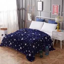 Jasne gwiazdy narzuta koc 200x230cm wysokiej gęstości Super miękki flanelowy koc na na kanapie/łóżko/samochód przenośne pledy