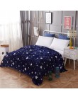Jasne gwiazdy narzuta koc 200x230cm wysokiej gęstości Super miękki flanelowy koc na na kanapie/łóżko/samochód przenośne pledy