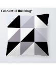 Niestandardowe czarno-białe obicia na poduszki zwierzęta kreskówkowe Kid rzuć poduszka ręcznie malowane lew Home Decor geometryc