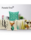 Nordic geometryczny poszewki na poduszki strzały jelenie Elk Sofa poduszki dekoracyjne poszewka na poduszkę 45*45 pościel beżowy