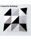 Niestandardowe czarno-białe obicia na poduszki zwierzęta kreskówkowe Kid rzuć poduszka ręcznie malowane lew Home Decor geometryc