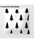 Niestandardowe czarno-białe obicia na poduszki zwierzęta kreskówkowe Kid rzuć poduszka ręcznie malowane lew Home Decor geometryc