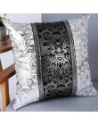 Nowe luksusowe rocznika czarny i srebrny dekoracyjne poszewki na poduszki Floral poszewka na poduszkę dla sofa samochodowa posze