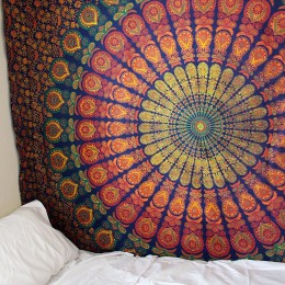 Duży 200x150cm Mandala gobelin indyjski ściany wiszące czeski mata plażowa kocyk poliestrowy mata do jogi domu artystyczna do sy