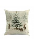 1 sztuk 45*45cm Christmas Deer Snowman wzór bawełniana pościel poszewka na poduszkę pokrywy skrzynka samochód domowa sofa poszew
