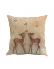 1 sztuk 45*45cm Christmas Deer Snowman wzór bawełniana pościel poszewka na poduszkę pokrywy skrzynka samochód domowa sofa poszew