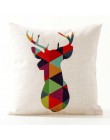 Nordic geometryczny poszewki na poduszki strzały jelenie Elk Sofa poduszki dekoracyjne poszewka na poduszkę 45*45 pościel beżowy