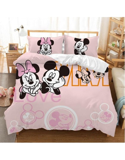 Disney kreskówka myszka miki Minnie pościel zestaw piękny para pościel queen king size zestaw dzieci kołdra okładka poszewki