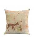 1 sztuk 45*45cm Christmas Deer Snowman wzór bawełniana pościel poszewka na poduszkę pokrywy skrzynka samochód domowa sofa poszew