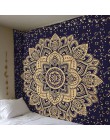 Duży 200x150cm Mandala gobelin indyjski ściany wiszące czeski mata plażowa kocyk poliestrowy mata do jogi domu artystyczna do sy