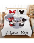 Disney kreskówka myszka miki Minnie pościel zestaw piękny para pościel queen king size zestaw dzieci kołdra okładka poszewki