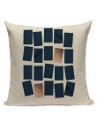 Geometryczna czarna niebieska poduszka Cove tekstylne wzgórze złoto Dero poszewka na poduszkę 45Cm x 45Cm kwadratowa Sofa 3D rzu