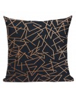 Geometryczna czarna niebieska poduszka Cove tekstylne wzgórze złoto Dero poszewka na poduszkę 45Cm x 45Cm kwadratowa Sofa 3D rzu