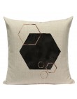 Geometryczna czarna niebieska poduszka Cove tekstylne wzgórze złoto Dero poszewka na poduszkę 45Cm x 45Cm kwadratowa Sofa 3D rzu