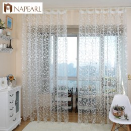 NAPEARL 1 PC w stylu amerykańskim żakardowy kwiatowy wzór zasłona sheer do sypialni tiul tkanina salon nowoczesny gotowy