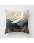 Geometryczne górskie szczyty Sun Whale kreatywna poduszka pokrywa krajobraz biuro salon obejmuje dekoracje Home Decor 45x45cm