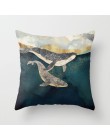 Geometryczne górskie szczyty Sun Whale kreatywna poduszka pokrywa krajobraz biuro salon obejmuje dekoracje Home Decor 45x45cm