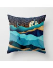 Geometryczne górskie szczyty Sun Whale kreatywna poduszka pokrywa krajobraz biuro salon obejmuje dekoracje Home Decor 45x45cm