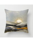 Geometryczne górskie szczyty Sun Whale kreatywna poduszka pokrywa krajobraz biuro salon obejmuje dekoracje Home Decor 45x45cm