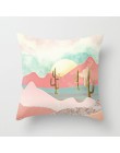 Geometryczne górskie szczyty Sun Whale kreatywna poduszka pokrywa krajobraz biuro salon obejmuje dekoracje Home Decor 45x45cm