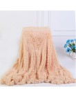 Super miękkie Fuzzy futro Faux eleganckie przytulne z puszystym rzut koc na łóżko Sofa narzuta długie kudłate miękka ciepła pośc