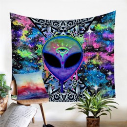 Trippy Alien by brizabazar gobelin akwarela wykładzina ścienna oko Trippy gobelin ściany wiszące Saucerman czary tapiz Dropship