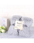 Super miękkie Fuzzy futro Faux eleganckie przytulne z puszystym rzut koc na łóżko Sofa narzuta długie kudłate miękka ciepła pośc