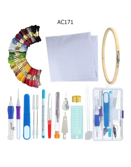DIY magiczny haft dziurkacz narzędzie igłowe dziurkacz pióro z przypadku zestawy DIY Craft narzędzie do szycia do haftu J25