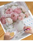 Diy diamentowe kwadraciki diamentowe malowanie cross stitch s pełne 100% okładka haft "piwonia i herbata" diamentowe hafty