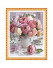 Diy diamentowe kwadraciki diamentowe malowanie cross stitch s pełne 100% okładka haft "piwonia i herbata" diamentowe hafty