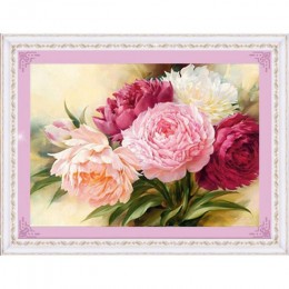 40*30cm 5D pełne diamenty piwonia z kwiatowym haftem krzyż zestaw do szycia gospodarstwa domowego Handmand wyroby dekoracyjne di