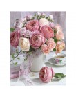 Diy diamentowe kwadraciki diamentowe malowanie cross stitch s pełne 100% okładka haft "piwonia i herbata" diamentowe hafty