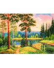 AZQSD DIY 50x40cm farba według numerów na krajobrazy dekoracje do domu obrazy olejne według liczb pełny zestaw dla dorosłych