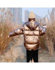 ZURICHOUSE 2020 Winter parka puchowa damska błyszcząca bluza z kapturem duże rozmiary Winter Warm gruba parka Loose Coat kurtka 