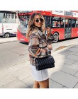 Affogatoo Vintage casual plaid jesienne kurtki zimowe płaszcz damski z długim rękawem znosić damski płaszcz Streetwear oversize 