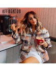 Affogatoo Vintage casual plaid jesienne kurtki zimowe płaszcz damski z długim rękawem znosić damski płaszcz Streetwear oversize 