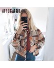 Affogatoo Vintage casual plaid jesienne kurtki zimowe płaszcz damski z długim rękawem znosić damski płaszcz Streetwear oversize 