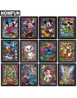 HOMFUN pełna plac/okrągłe wiertło 5D DIY diament malarstwo "bohaterowie kreskówek" 3D haft Cross Stitch 5D wystrój ze strasu
