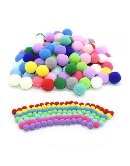 100 sztuk 15/20/25mm puszyste miękkie pompony ręcznie robione dla dzieci zabawki dekoracje ślubne DIY pompony z filcu do szycia 
