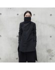 [EAM] 2020 nowych moda zima stanąć ołowiu nieregularne długi typ ubrania wyściełane bawełną luźne płaszcz stałe czarny kurtka ko