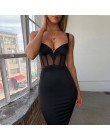 Ocstrade letnia seksowna sukienka bandażowa ze sztucznego jedwabiu 2020 nowości wstawka z siatki kobiety bandaża sukni czarna no