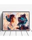 AZQSD DIY oprawione lew dziewczyna obrazy olejne według liczb dorosłych kolorowe farby obraz ścienny do salonu Home Decor