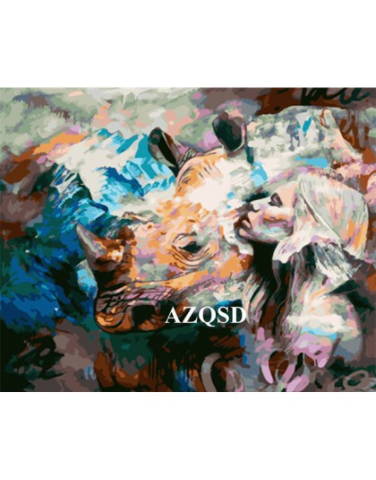 AZQSD DIY oprawione lew dziewczyna obrazy olejne według liczb dorosłych kolorowe farby obraz ścienny do salonu Home Decor