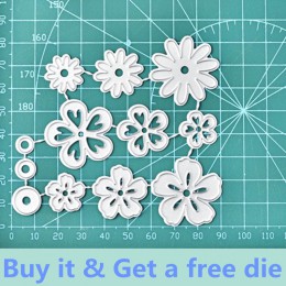 Eastshape 12 sztuk kwiaty Metal wykrojniki Daisy DIY szablony do cięcia papier typu kraft tworzenie kartek Scrapbooking wytłacza