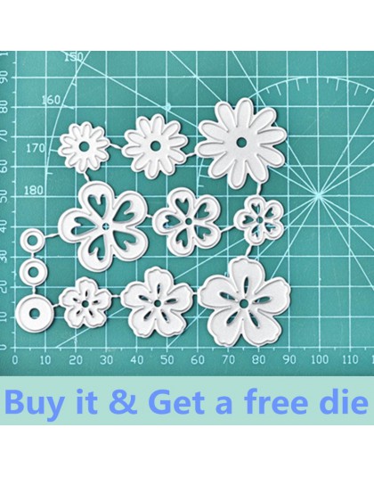 Eastshape 12 sztuk kwiaty Metal wykrojniki Daisy DIY szablony do cięcia papier typu kraft tworzenie kartek Scrapbooking wytłacza