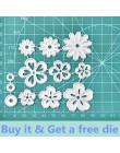 Eastshape 12 sztuk kwiaty Metal wykrojniki Daisy DIY szablony do cięcia papier typu kraft tworzenie kartek Scrapbooking wytłacza