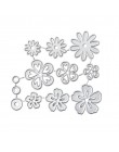 Eastshape 12 sztuk kwiaty Metal wykrojniki Daisy DIY szablony do cięcia papier typu kraft tworzenie kartek Scrapbooking wytłacza