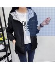 2019 wiosna jesień kobiety kurtka moda z kapturem noszony na obie strony nadruk kreskówkowy znosić kobiety luźny płaszcz kobieta